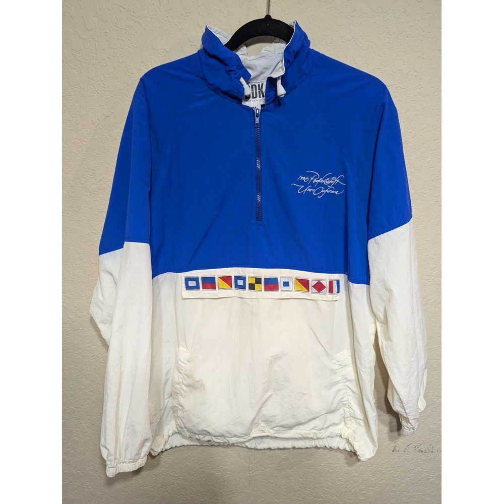 Ddk Authentics Windbreaker Jacket Men's Medium White Blue